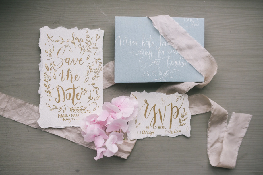 pink and blue invitations